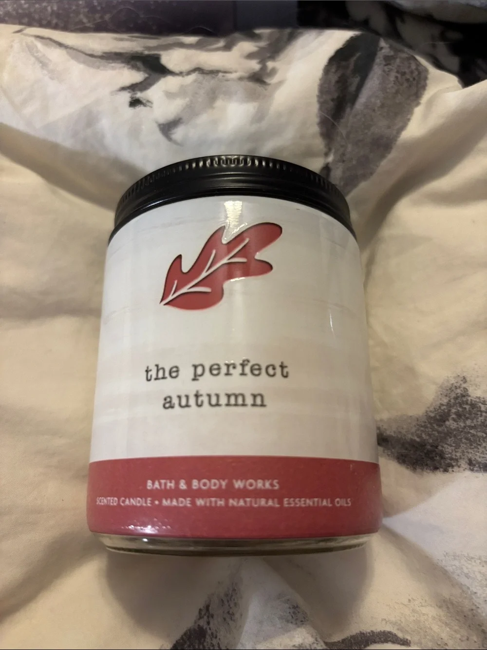 Bath & Body Works Candle The Perfect Autumn - White & Red single wick